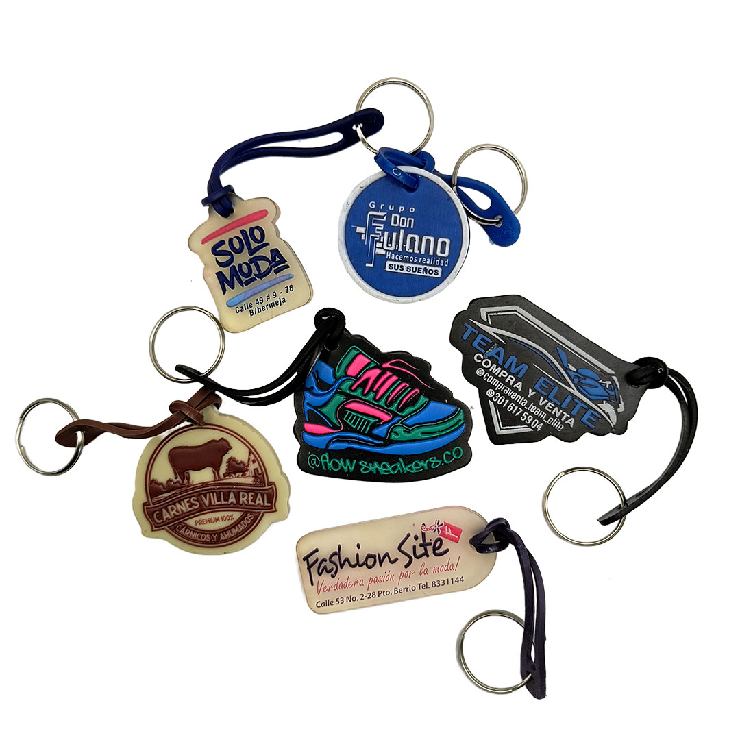 Llaveros en Caucho