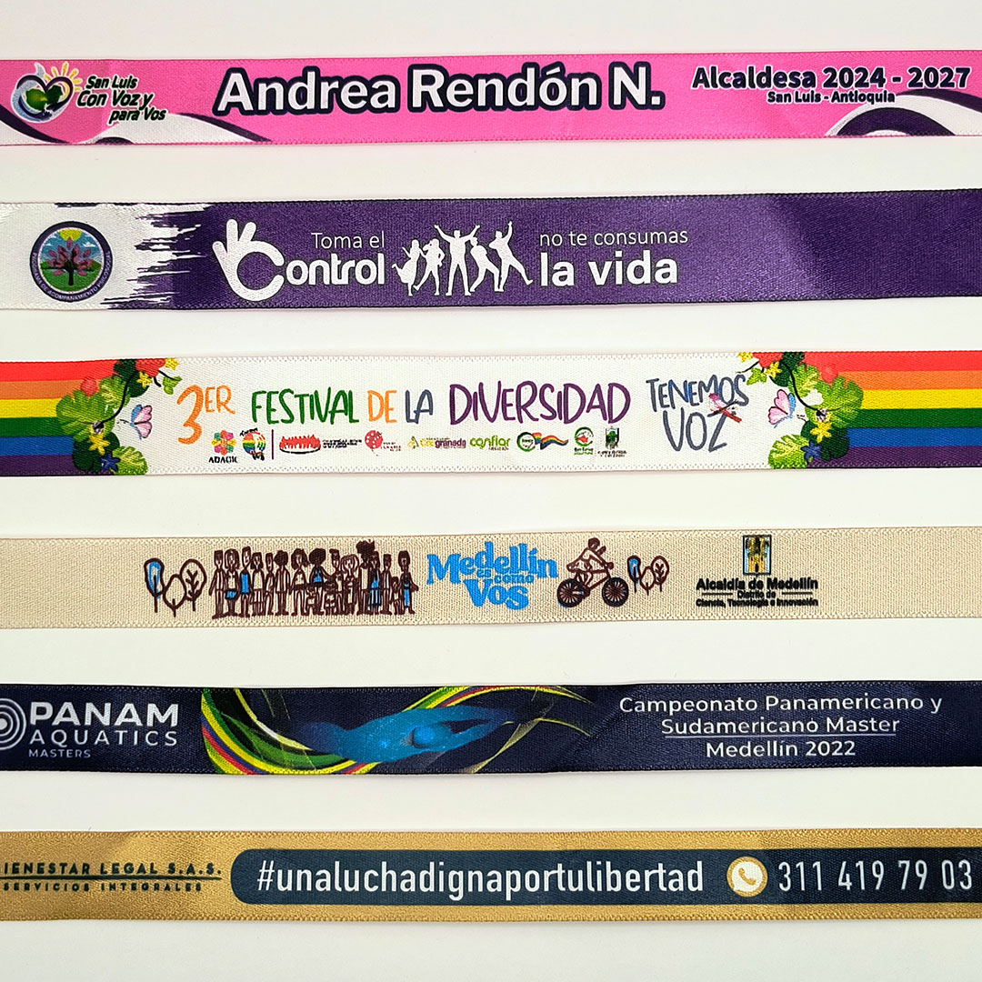 Manillas Sublimadas en Satín