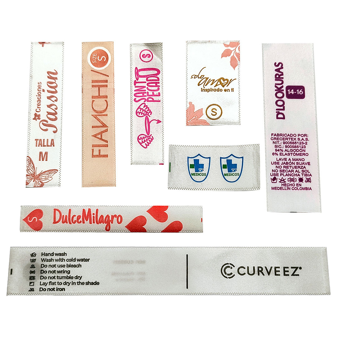 Marquillas Estampadas en Satín